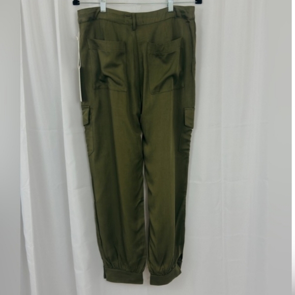 Etienne Marcel Olive Army Green Lightweight Crop Ankle Snap Cargo Pants NWT 27 - Picture 7 of 9